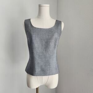 Vintage Kasper Gray Cropped Suit Blouse 10P
